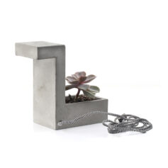 betonnen bureau planter met lamp